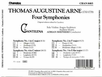 CD Thomas Arne: Four Symphonies