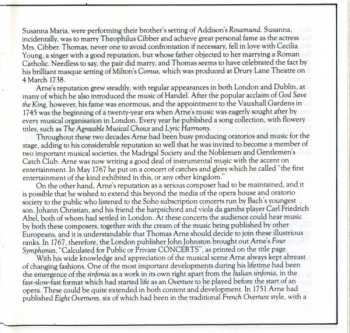 CD Thomas Arne: Four Symphonies