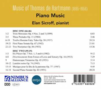 2CD Elan Sicroff: The Piano Music Of Thomas de Hartmann