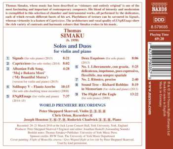 CD Roderick Chadwick: Solos And Duos For Violin And Piano