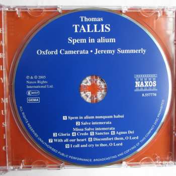 CD Thomas Tallis: Spem In Alium • Missa Salve Intemerata