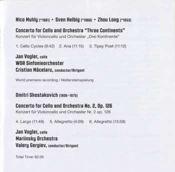 CD Dmitri Shostakovich: "Three Continents" Cello Concerto / Cello Concerto No. 2