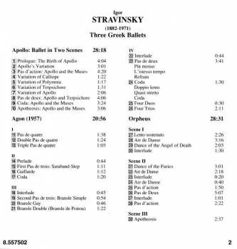 CD Igor Stravinsky: Three Greek Ballets: Apollo • Agon • Orpheus