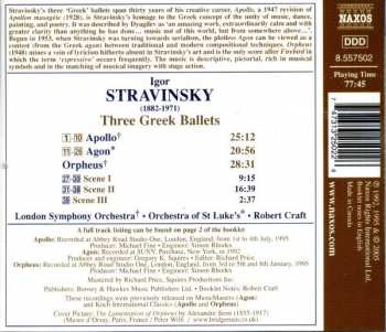 CD Igor Stravinsky: Three Greek Ballets: Apollo • Agon • Orpheus