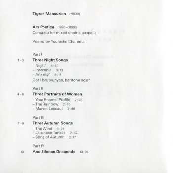 CD Tigran Mansurian: Ars Poetica