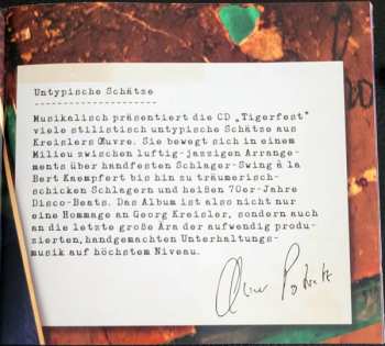 CD Tim Fischer: TIGERFEST tim fischer singt georg kreisler