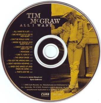 CD Tim McGraw: All I Want