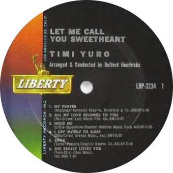LP Timi Yuro: Let Me Call You Sweetheart