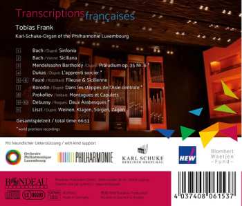 CD Tobias Frank: Transcriptions Françaises
