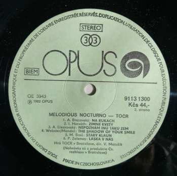 LP Czechoslovak Radio Dance Orchestra Bratislava: Melodious Nocturno