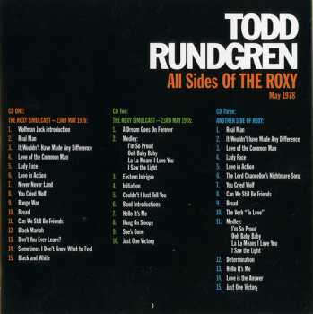 3CD Todd Rundgren: All Sides Of The Roxy - May 1978