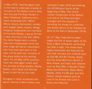 3CD Todd Rundgren: All Sides Of The Roxy - May 1978