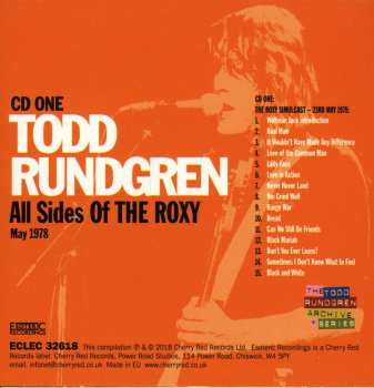 3CD Todd Rundgren: All Sides Of The Roxy - May 1978