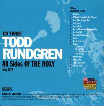 3CD Todd Rundgren: All Sides Of The Roxy - May 1978