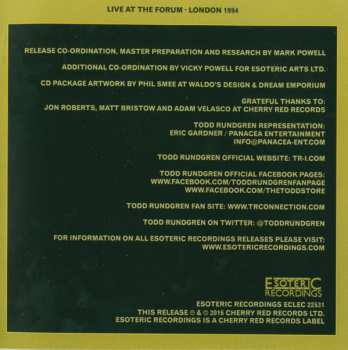 2CD Todd Rundgren: Live At The Forum London 1994