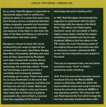 2CD Todd Rundgren: Live At The Forum London 1994