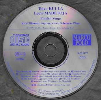 CD Leevi Madetoja: Finnish Songs: Autumn • Ice Flowers • The Kiss