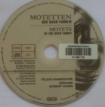 CD Tölzer Knabenchor: Motetten Der Bach-Familie = Motets Of The Bach-Family