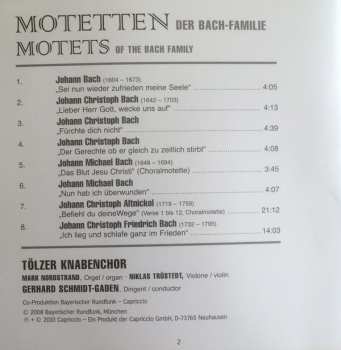 CD Tölzer Knabenchor: Motetten Der Bach-Familie = Motets Of The Bach-Family