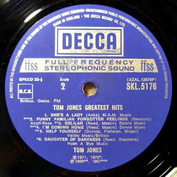 LP Tom Jones: Greatest Hits