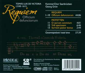 CD Tomás Luis De Victoria: Requiem - Officium Defunctorum