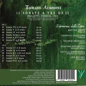 CD Tomaso Albinoni: 12 Sonate A Tre Op. III [Balletti, Venezia, 1701]