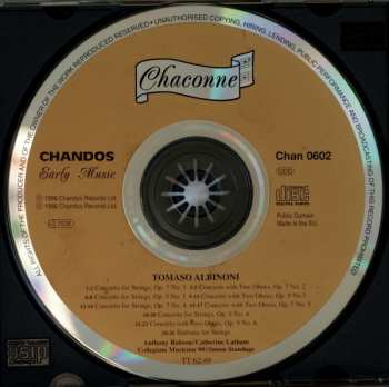 CD Tomaso Albinoni: Double Oboe Concertos & String Concertos - Volume I
