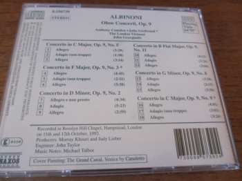 CD Tomaso Albinoni: Oboe Concerti Op. 9, Nos. 2, 3, 5, 8, 9 & 11