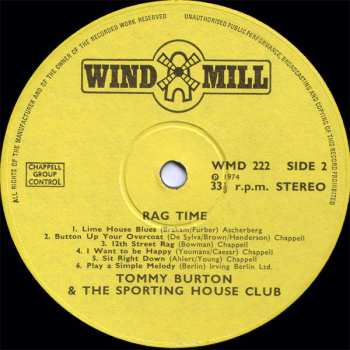 LP Tommy Burton: Rag Time