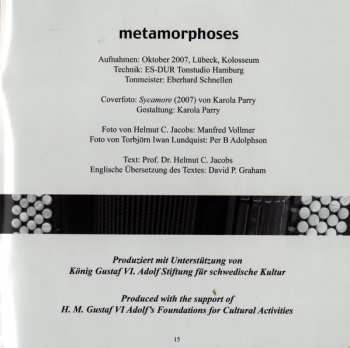 CD Torbjörn Iwan Lundquist: Metamorphoses - Works For Accordion