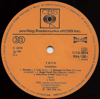 LP Toto: Isolation