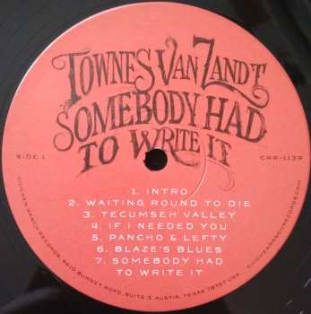 LP Townes Van Zandt: Somebody Had To Write It