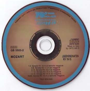 CD Wolfgang Amadeus Mozart: Jugendsonaten KV 10-15