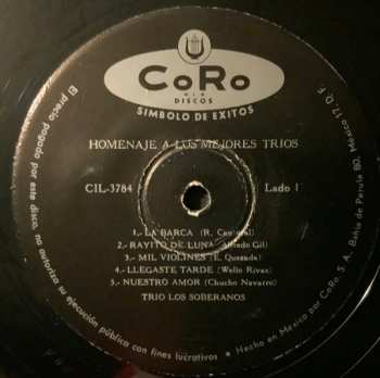LP Trío Los Soberanos: Homenaje A Los Mejores Trios