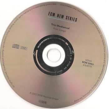 CD Trio Mediæval: Folk Songs