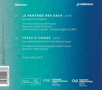 CD Tristan Murail: Le Partage Des Eaux / Terre D'Ombre