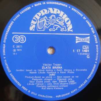 2LP Václav Trojan: Zlatá Brána