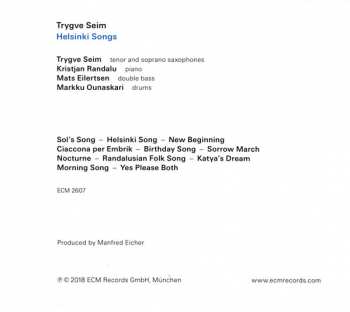 CD Trygve Seim: Helsinki Songs