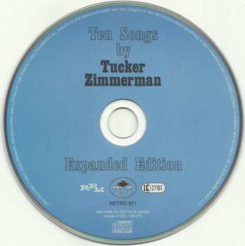 CD Tucker Zimmerman: Ten Songs