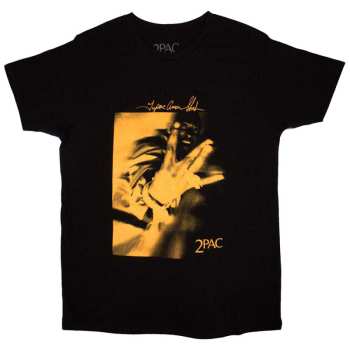 Merch Tupac: Tupac Unisex T-shirt: Fingers Orange Tone (small) S