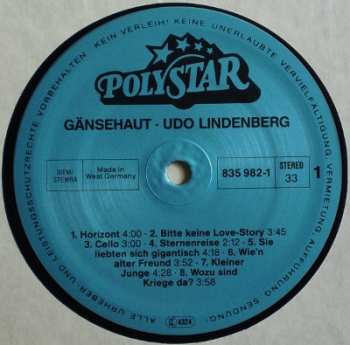LP Udo Lindenberg: Gänsehaut