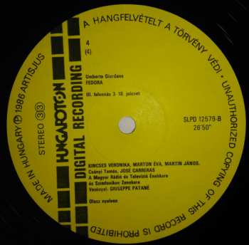 2LP José Carreras: Fedora