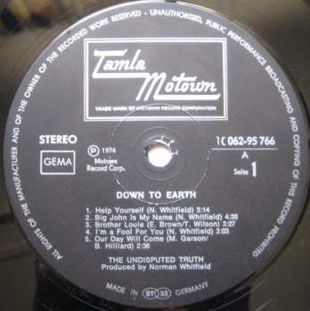 LP Undisputed Truth: Down To Earth