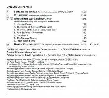 CD Ensemble Intercontemporain: Fantaisie Mécanique / Xi / Akrostichon-Wortspiel / Double Concerto