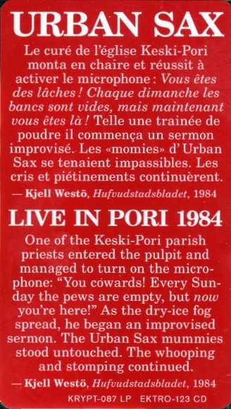 LP Urban Sax: Live In Pori 1984