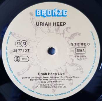 2LP Uriah Heep: Uriah Heep Live