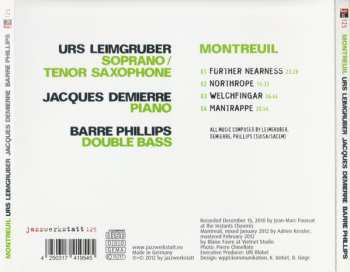 CD Urs Leimgruber / Jacques Demierre / Barre Phillips: Montreuil