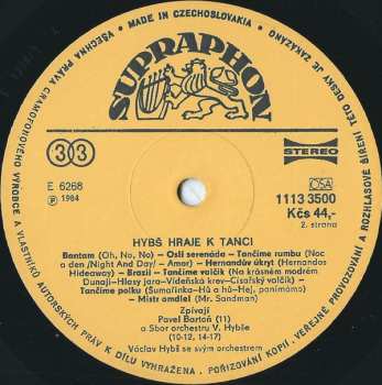 LP Václav Hybš: Hybš Hraje K Tanci