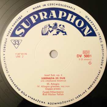 LP The Czech Philharmonic Orchestra: Smyčcová Serenáde Es Dur