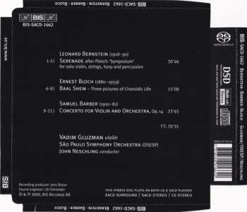 SACD Leonard Bernstein: Serenade / Baal Shem / Concerto 